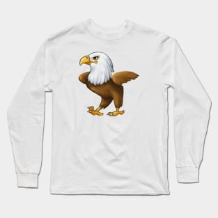 Cute Bald Eagle Drawing Long Sleeve T-Shirt